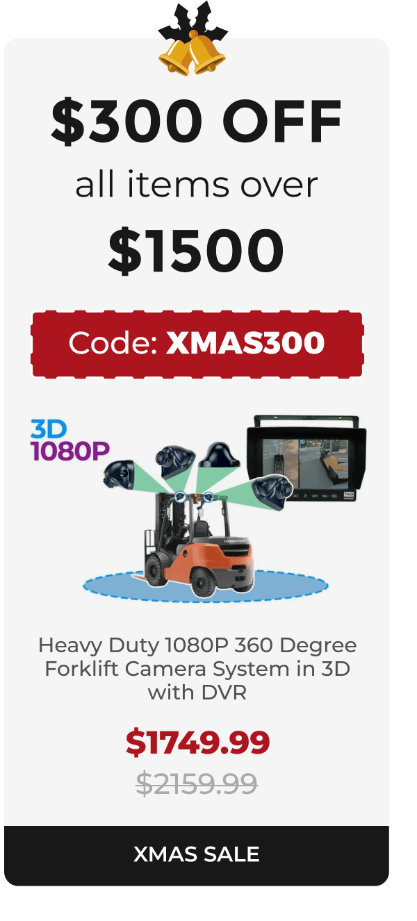 Heavy Duty 1080P 360 Degree Forklift Camera System in 3D with DVR