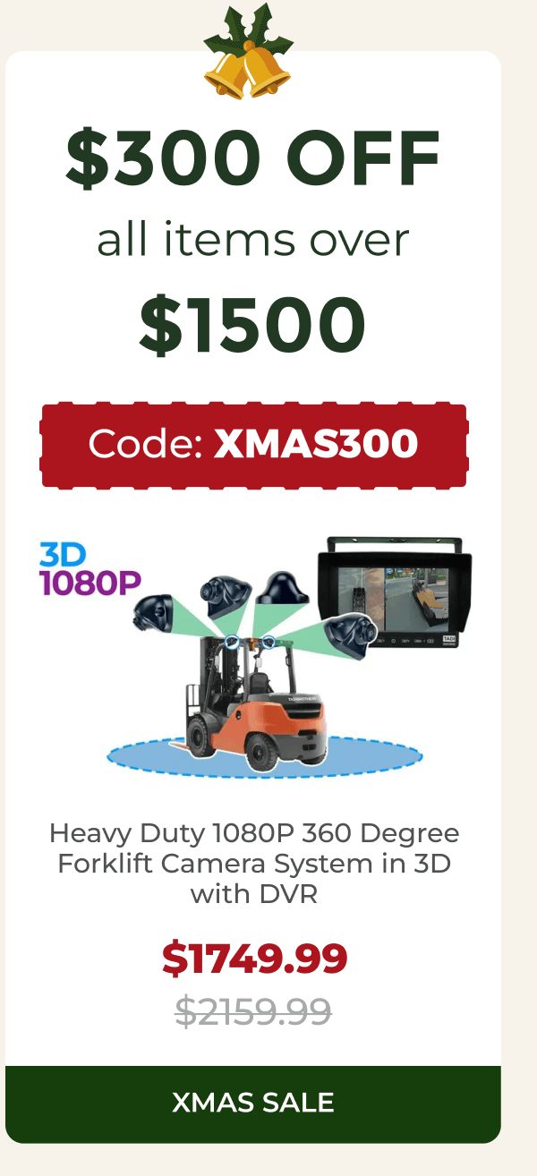 Heavy Duty 1080P 360 Degree Forklift Camera System in 3D with DVR