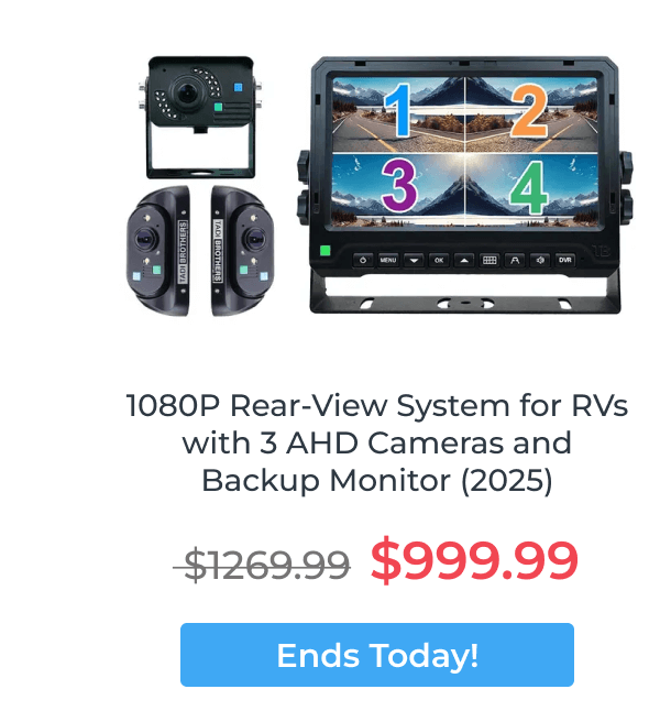 1080P Rear-View System for RVs with 3 AHD Cameras and Backup Monitor (2025)