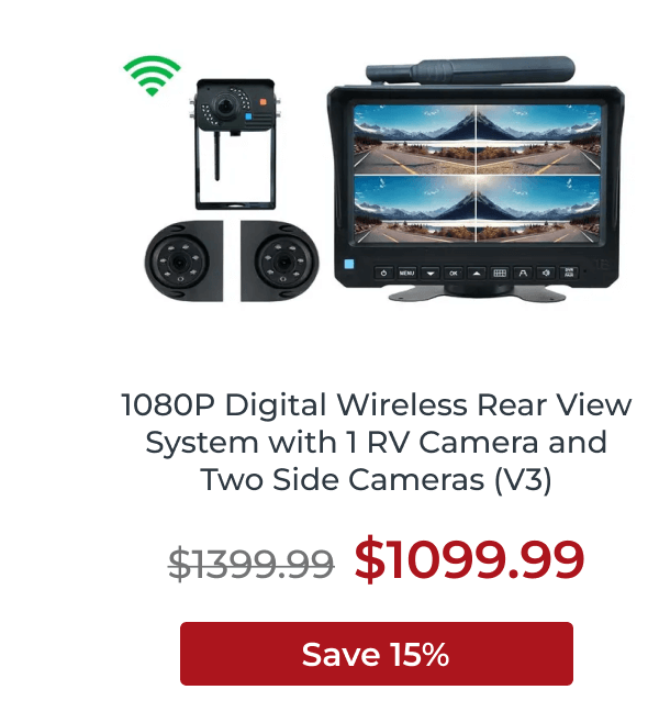 1080P Digital Wireless Rear View System with 1 RV Camera and Two Side Cameras (V3)