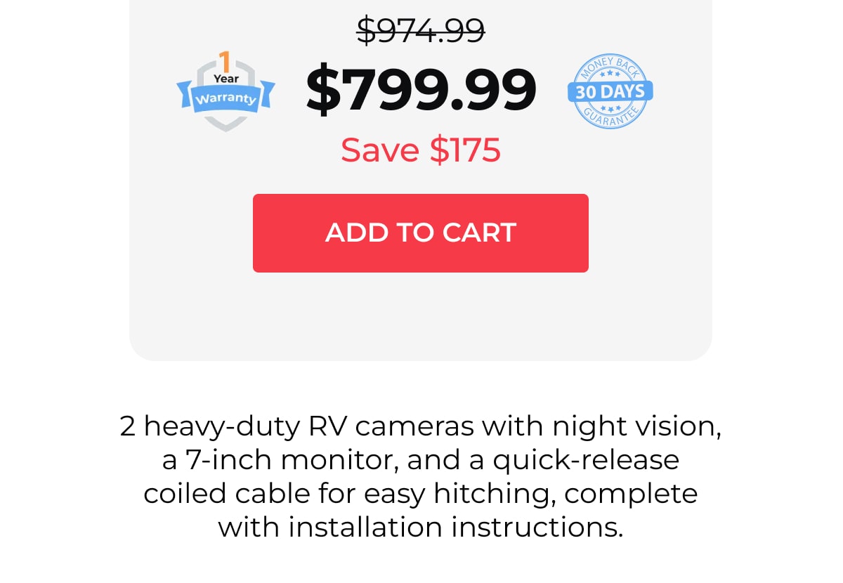 2 heavy-duty RV cameras with night vision