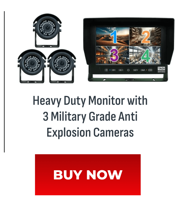 Heavy duty monitor with 3 military grade anti explosion cameras